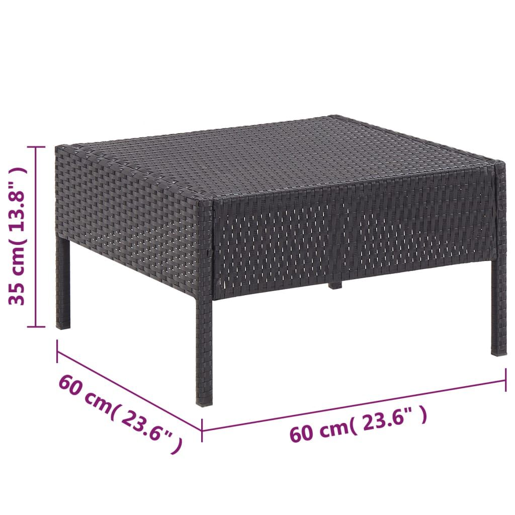 vidaXL 6 Piece Garden Lounge Set with Cushions Poly Rattan Black