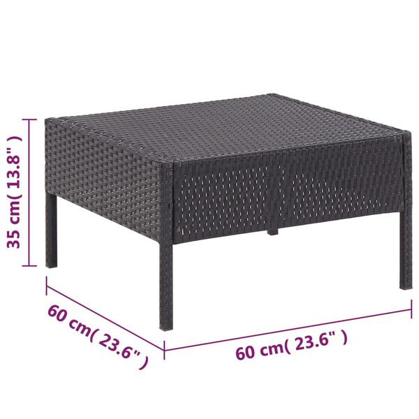 vidaXL 6 Piece Garden Lounge Set with Cushions Poly Rattan Black