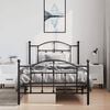 vidaXL Metal Bed Frame without Mattress with Footboard Black 100x190cm