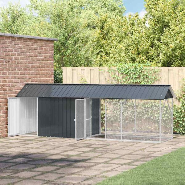 vidaXL Bird Cage Anthracite 422 x 103 x 142 cm Galvanised steel