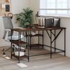 vidaXL Desk Brown Oak 139x139x75 cm Engineered Wood