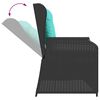 vidaXL Garden Bench with Cushion Black Poly rattan