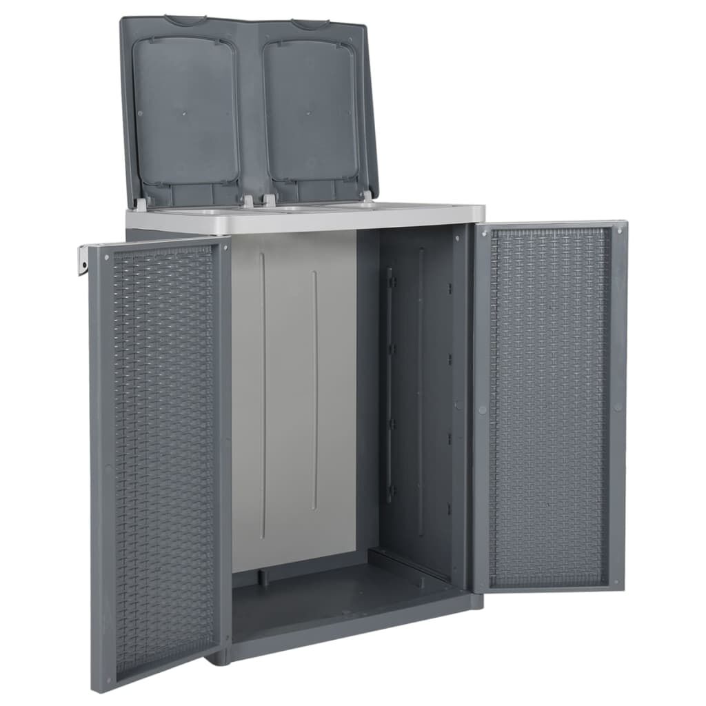 vidaXL Trash Bin with 2 Doors Grey 65x45x88 cm PP