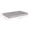 vidaXL Floating Wall Shelves 2 pcs Concrete Grey 50x23x3.8 cm MDF