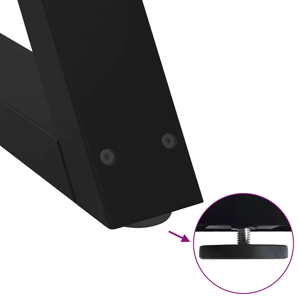 vidaXL Dining Table Legs 2 pcs Black 60x(72-73.3) cm Steel