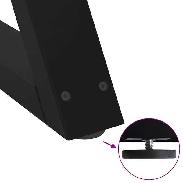 vidaXL Dining Table Legs 2 pcs Black 60x(72-73.3) cm Steel