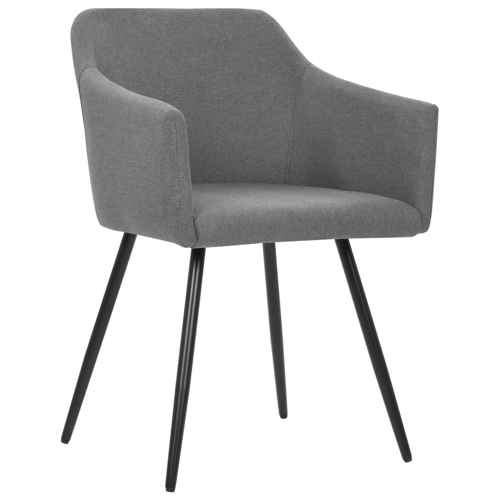 vidaXL Dining Chairs 2 pcs Light Grey Fabric