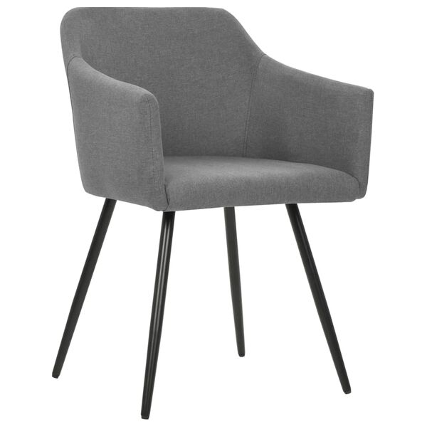 vidaXL Dining Chairs 2 pcs Light Grey Fabric