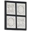 vidaXL Hand-Carved Wall Panel MDF 40x40x1.5 cm Black and White