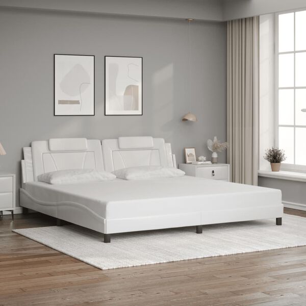 vidaXL Bed Frame "Viana" without Mattress White 193x203 cm Faux Leather