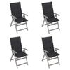 vidaXL Garden Reclining Chairs 4 pcs with Cushions Solid Acacia Wood
