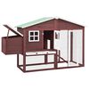 vidaXL Chicken Coop with Nest Box Mocha and White Solid Fir Wood