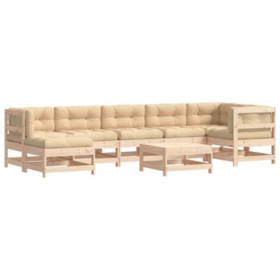 vidaXL 8 Piece Garden Lounge Set with Cushions Solid Wood