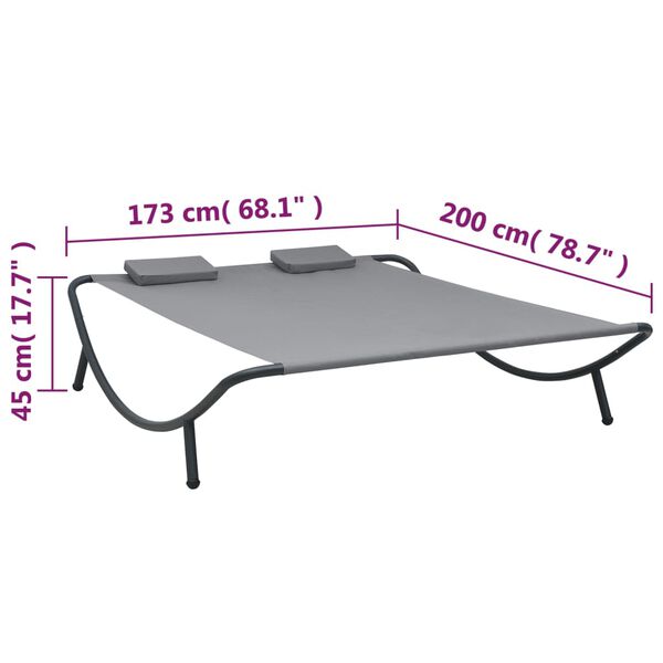vidaXL Outdoor Lounge Bed Fabric Anthracite