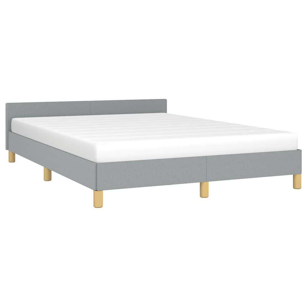 vidaXL Bed Frame without Mattress Light Grey Queen Fabric