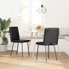 vidaXL Dining Chairs 2 pcs Black Faux Leather