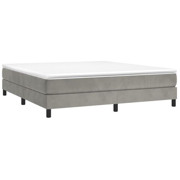 vidaXL Bed Frame without Mattress Light Grey California King Velvet (US Only)