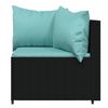 vidaXL 4 Piece Garden Lounge Set with Cushions Black Poly Rattan