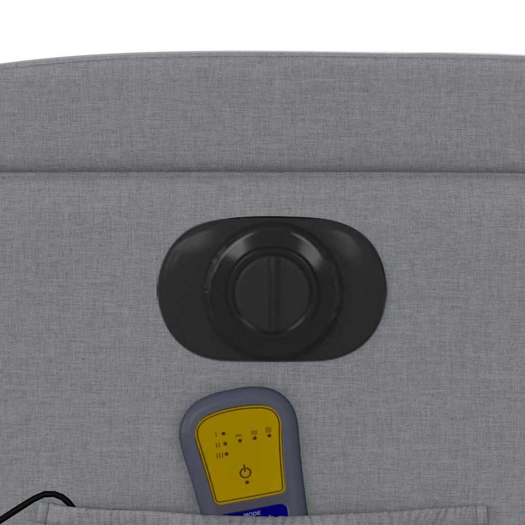 vidaXL Electric Massage Recliner Chair Light Grey Fabric