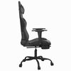 vidaXL Gaming Chair with Footrest Black and Grey Faux Leather