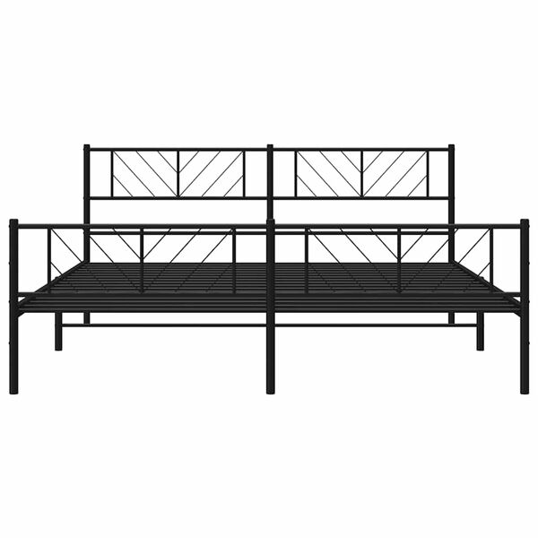 vidaXL Metal Bed Frame without Mattress with Footboard Black 183x213cm