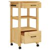 vidaXL Kitchen Trolley MONZA 48x40x90 cm Solid Wood Pine