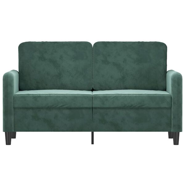 vidaXL 2-Seater Sofa Dark Green 120 cm Velvet