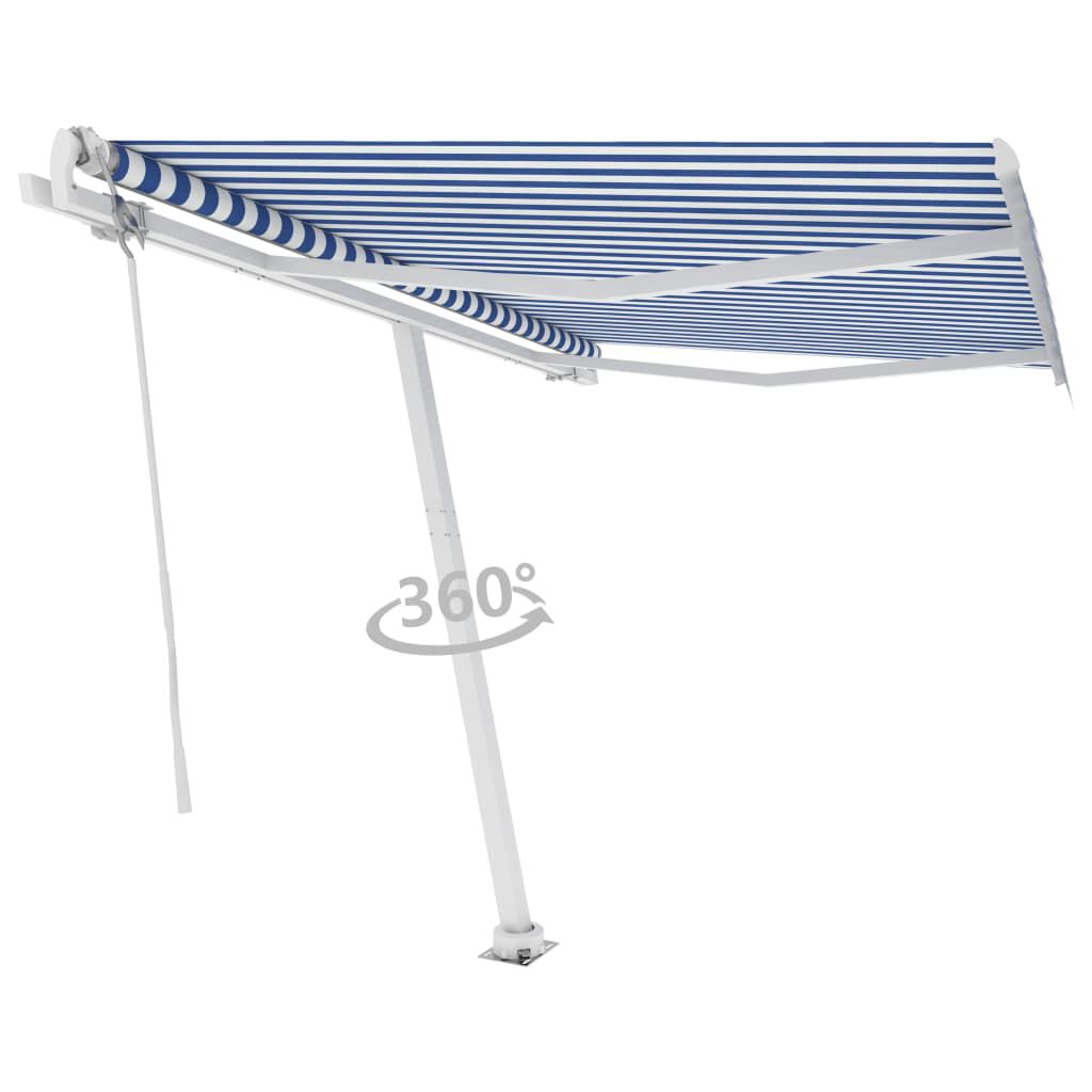 vidaXL Freestanding Automatic Awning 300x250cm Blue/White