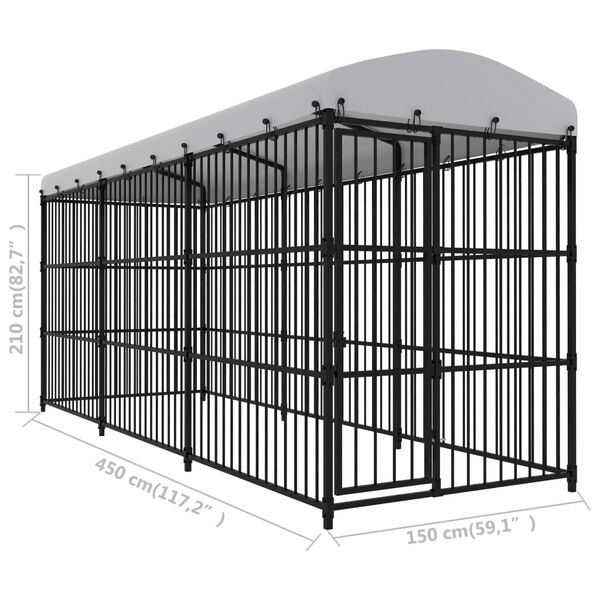 vidaXL Outdoor Dog Kennel with Roof 450x150x210 cm