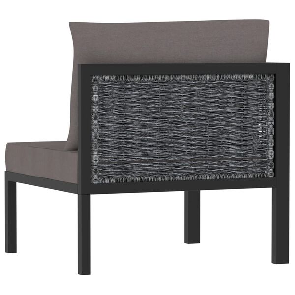 vidaXL Right Corner Sofa with Cushion Anthracite Poly Rattan