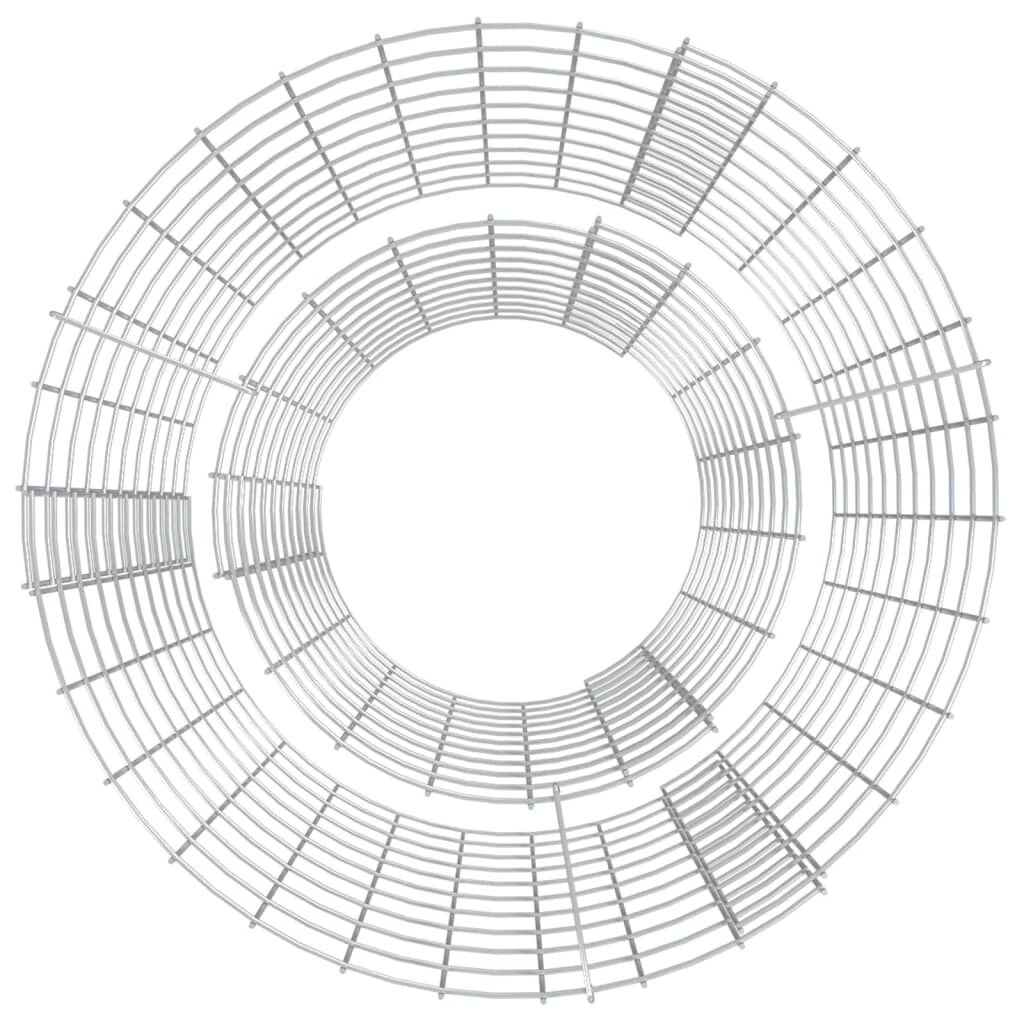 vidaXL Gabion Fire Pit Ø 50 cm Galvanised Iron