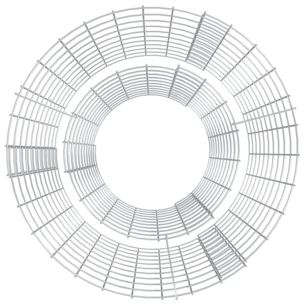 vidaXL Gabion Fire Pit Ø 50 cm Galvanised Iron