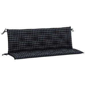 vidaXL Garden Bench Cushions 2 pcs Black Check Pattern 150x50x7 cm Fabric