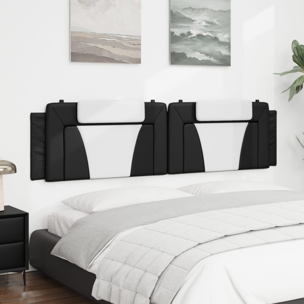 vidaXL Headboard Cushion Black and White 193 cm Faux Leather