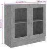 vidaXL Vitrine Cabinet Concrete Grey 82.5x30.5x80 cm Engineered Wood