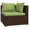 vidaXL 3 Piece Garden Lounge Set with Cushions Brown Poly Rattan