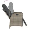 vidaXL 3 Piece Garden Dining Set with Cushions Grey Poly Rattan