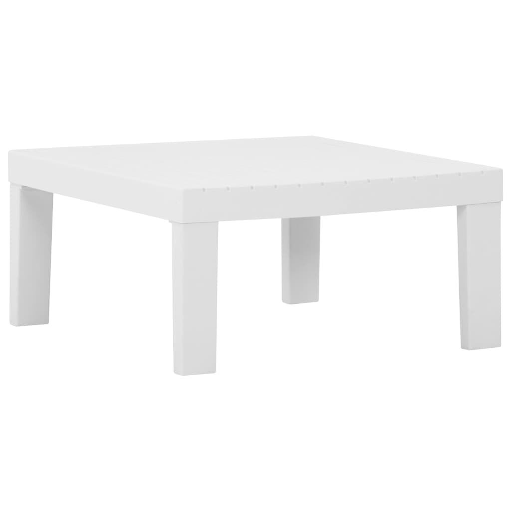vidaXL 4 Piece Garden Lounge Set with Cushions Plastic White