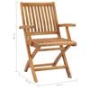 vidaXL Folding Garden Chairs with Cushions 6 pcs Solid Teak Wood