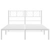 vidaXL Metal Bed Frame without Mattress with Headboard White 135x190cm