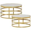 vidaXL 2 Piece Coffee Table Set Marble Brass and White