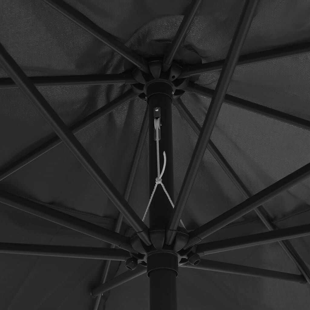 vidaXL Garden Parasol with Metal Pole 390 cm Anthracite