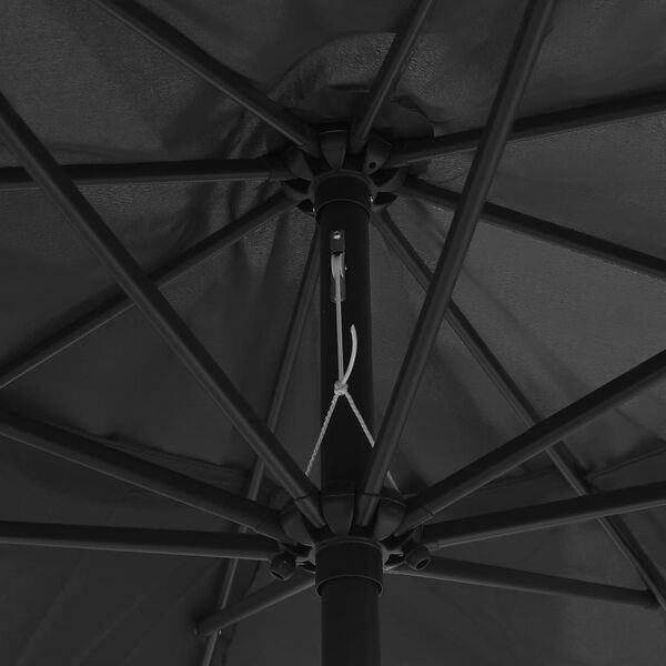 vidaXL Garden Parasol with Metal Pole 390 cm Anthracite