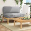 vidaXL Sofa Set with Cushion Grey 120 x 92 x 69 cm Solid Acacia Wood