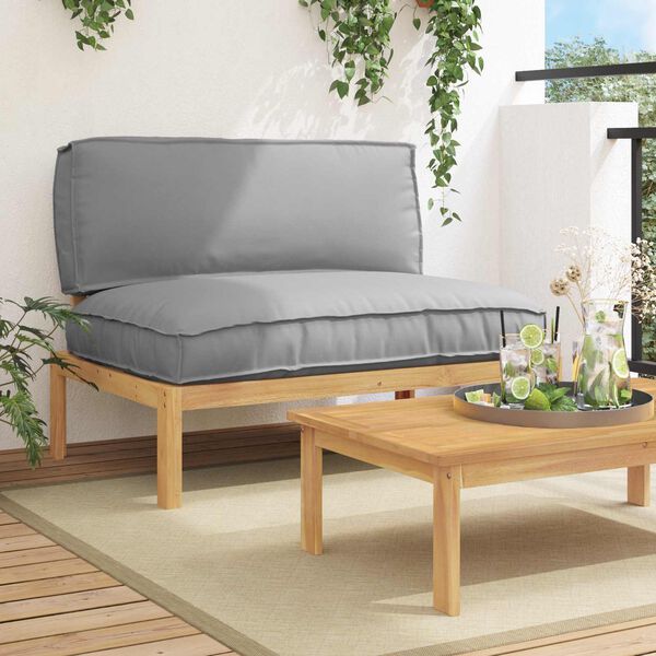 vidaXL Sofa Set with Cushion Grey 120 x 92 x 69 cm Solid Acacia Wood