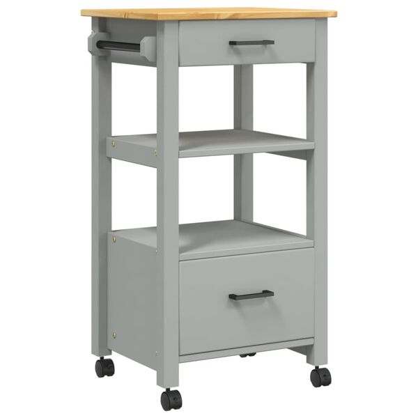 vidaXL Kitchen Trolley MONZA 48x40x90 cm Solid Wood Pine