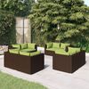 vidaXL 8 Piece Garden Lounge Set with Cushions Poly Rattan Brown