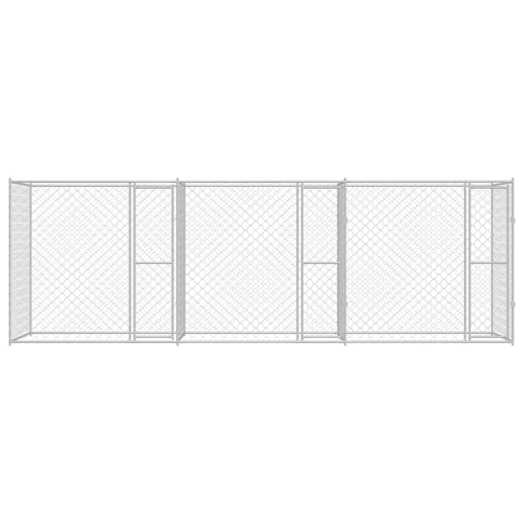 vidaXL Dog Cage Silver 600 x 200 x 200 cm Galvanised Steel