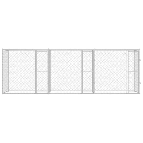 vidaXL Dog Cage Silver 600 x 200 x 200 cm Galvanised Steel