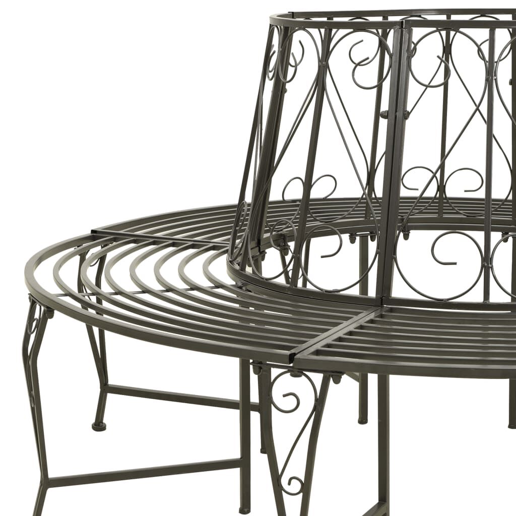 vidaXL Garden Tree Bench 160 cm Steel